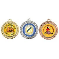 Guld, silver och bronsmedaljer med färgmotiv