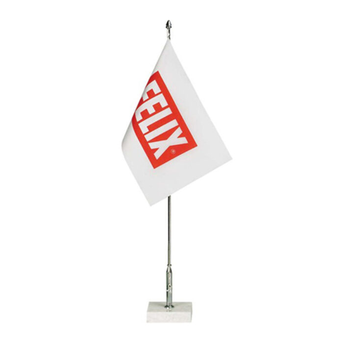 Bordsflagga med eget motiv, anpassningsbar design för evenemang eller företagsbranding.