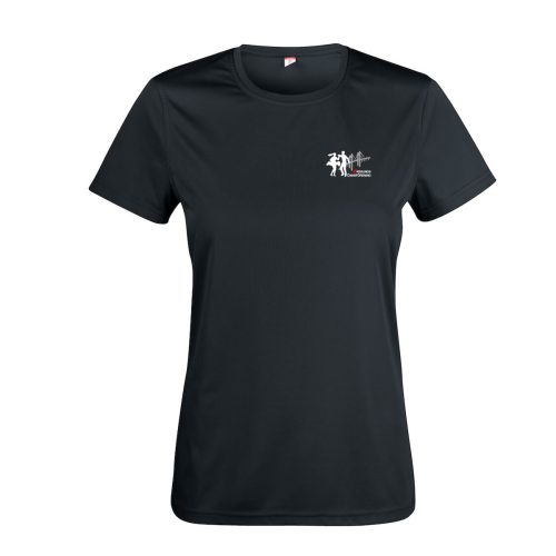 Svart funktions T-shirt i dammodell med ÖDF logga tryckt på bröstet
