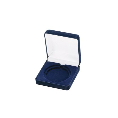 Blått etui i sammet som passar 60 mm och 70 mm medaljer