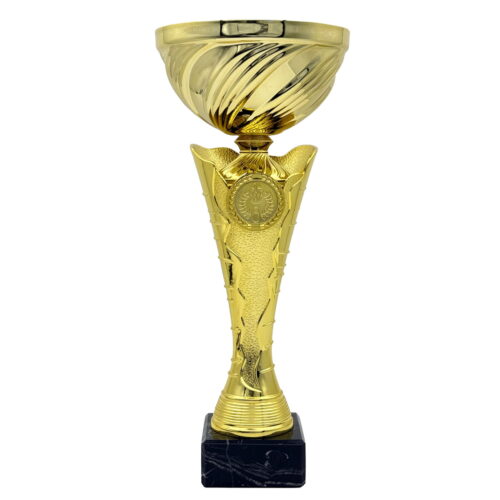Stor guldpokal med svart marmorsockel